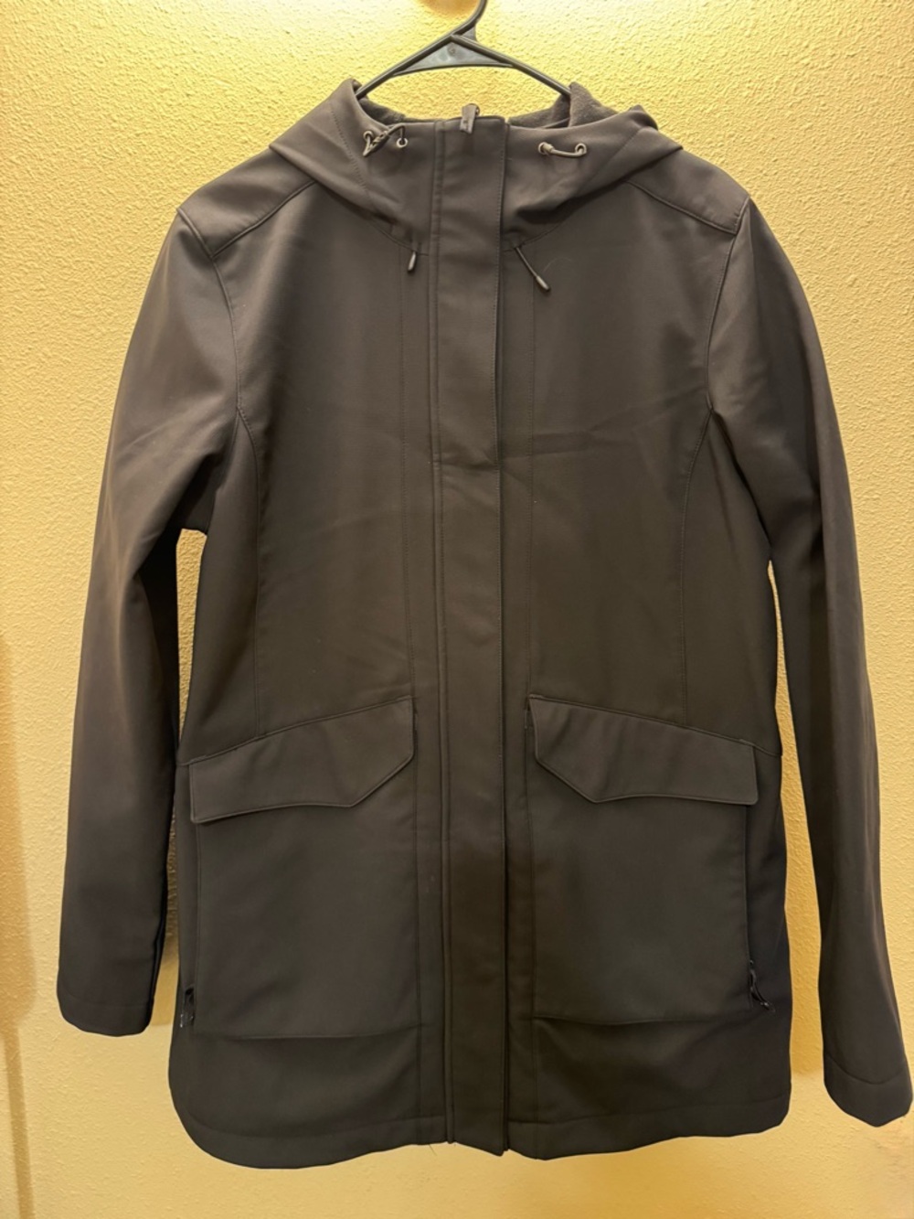 Port Authority Dark Charcoal Hooded Trench Coat